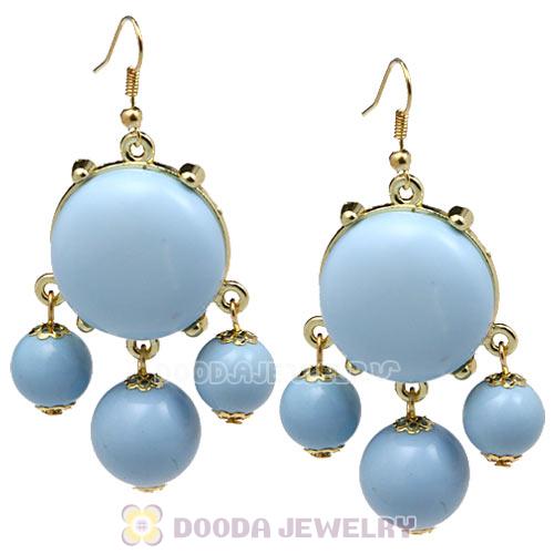 Fashion Gold Plated Morning Sky Blue Drop Bubble Earrings Wholesale