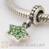 European Sterling Peridot Pave Star Dangle With Peridot Austrian Crystal