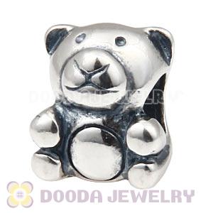 S925 Sterling Silver Teddy Bear Charm Beads Wholesale