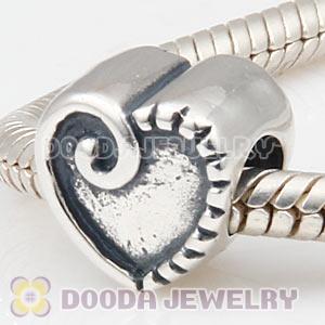 European 925 Sterling Silver Heart Charm Beads Wholesale