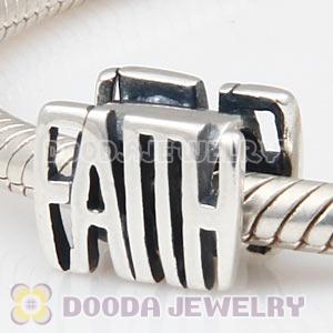 European S925 Sterling Silver FAITH Charm Message Bead Wholesale