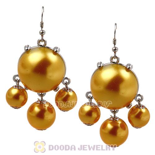 Fashion Silver Plated Golden Pearl Bubble Earrings Wholesale