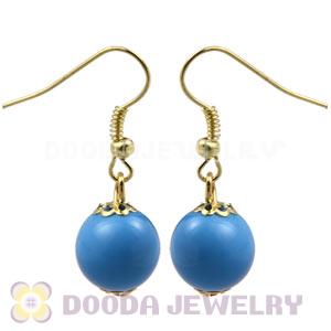 Fashion Gold Plated Dark Sky Blue Hoop Plastic Bubble Earrings Wholesale