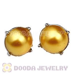 2013 Fashion Silver Plated Golden Pearl Bubble Stud Earrings Wholesale