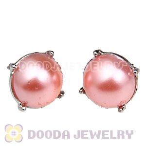 2013 Fashion Silver Plated Pink Pearl Bubble Stud Earrings Wholesale
