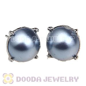 2013 Fashion Silver Plated Grey Pearl Bubble Stud Earrings Wholesale