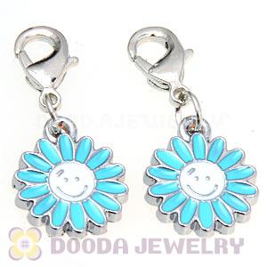 Platinum Plated Enamel European Jewelry Sunflower Charms Wholesale