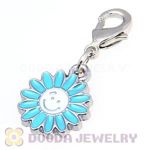 Platinum Plated Enamel European Jewelry Sunflower Charms Wholesale