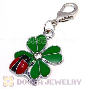 Platinum Plated Enamel European Jewelry Flower Charms Wholesale