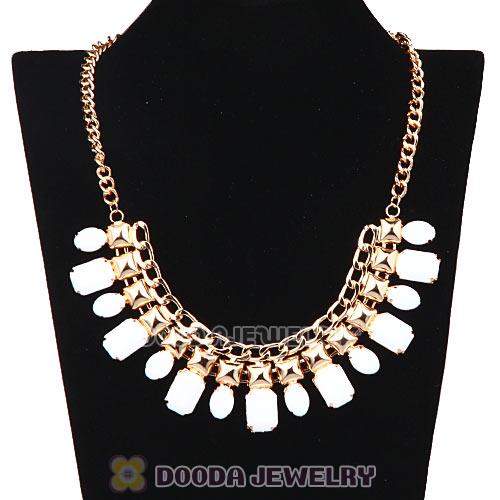 Chunky Chain White Resin Choker Bib Costume Jewelry Necklace Wholesale