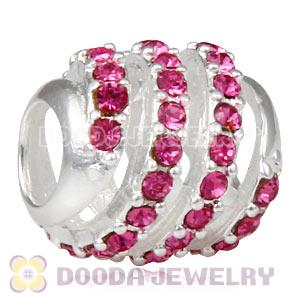 925 Sterling Silver Modern Glam Charm Bead With Rose Austrian Crystal Wholesale