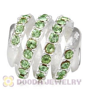 925 Sterling Silver Modern Glam Charm Bead With Peridot Austrian Crystal Wholesale