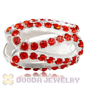 925 Sterling Silver Glistening Meander Charm Bead With Hyacinth Austrian Crystal Wholesale