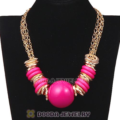 Ethnic Multilayer Gold Plated Chain Hoop Big Ball Choker DIY Necklace