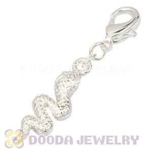 Fashion Silver Plated Alloy Snake Charms With Lobster Clasp 