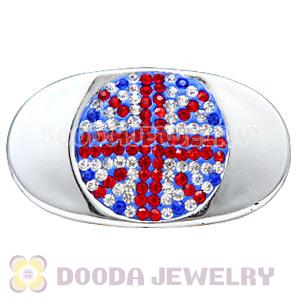 Handmade CCB Pave Crystal British Flag Beads For Bracelets Wholesale