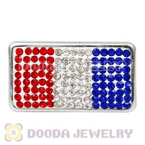 Handmade CCB Pave Crystal Flag Of USA Beads For Bracelets Wholesale