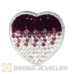 Handmade CCB Pave Crystal Heart Charms For Bracelets Wholesale