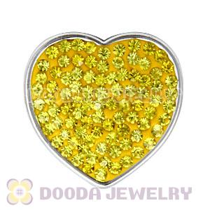 Handmade CCB Pave Crystal Heart Charms For Bracelets Wholesale