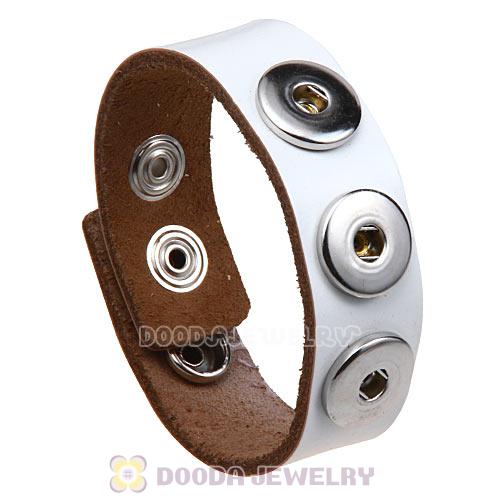 White Noosa Amsterdam Leather Bracelet Nude Wholesale