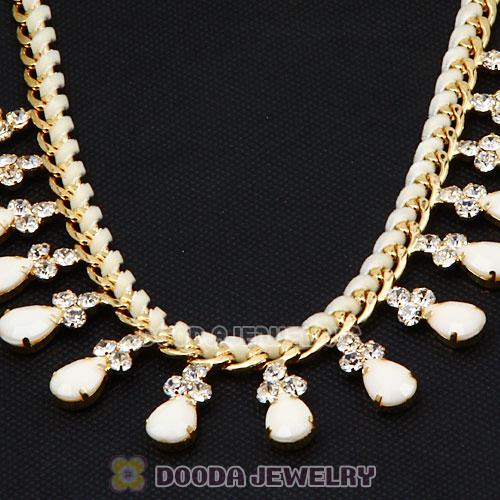 Resin Diamond Crystal Chunky Choker Bib Necklace