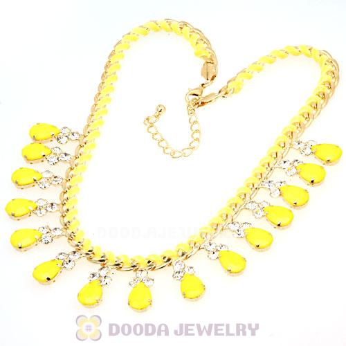 Black Resin Diamond Crystal Chunky Choker Bib Necklace