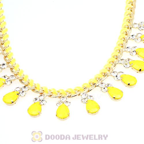 Black Resin Diamond Crystal Chunky Choker Bib Necklace