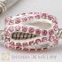 925 Sterling Silver Glistening Meander Charm Bead With Light Rose Austrian Crystal Wholesale