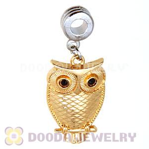 Gold Plated European Dangle Jewelry Owl Charms Wholesale