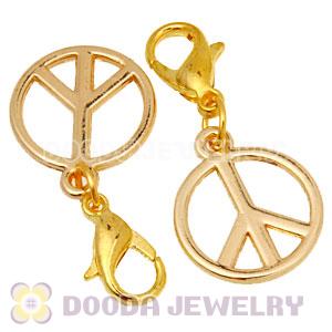 Gold Plated Alloy European Jewelry Peace Sign Charms Wholesale