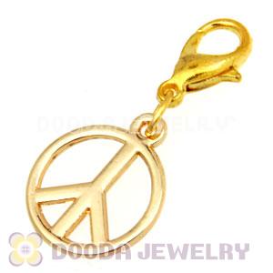 Gold Plated Alloy European Jewelry Peace Sign Charms Wholesale