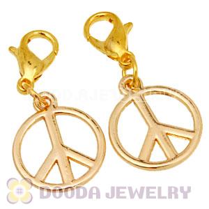 Gold Plated Alloy European Jewelry Peace Sign Charms Wholesale