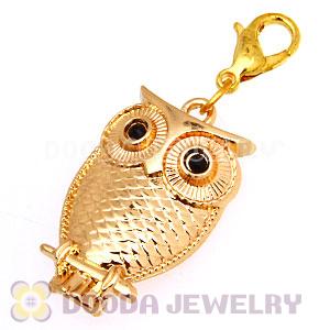 Gold Plated Alloy European Jewelry Owl Charms Wholesale
