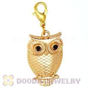 Gold Plated Alloy European Jewelry Owl Charms Wholesale