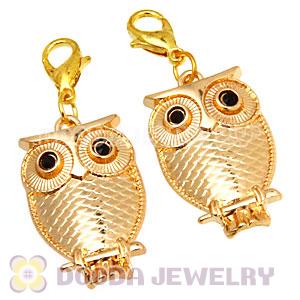 Gold Plated Alloy European Jewelry Owl Charms Wholesale