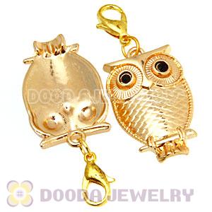 Gold Plated Alloy European Jewelry Owl Charms Wholesale