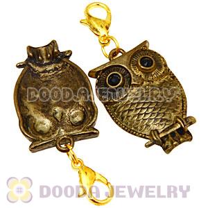 Antique Alloy European Jewelry Owl Charms Wholesale