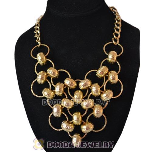 Gold Plated Beaded Bubble Bib Necklace Wholesale
