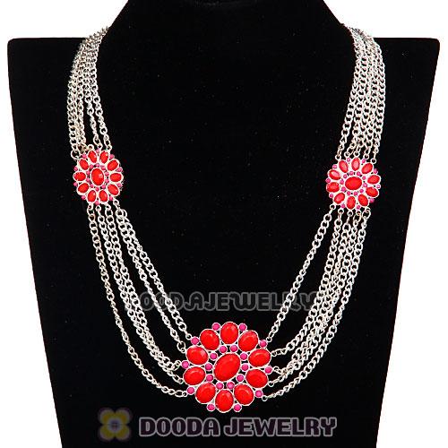 Fashion Ladies Costume Jewelry Necklace Flower Necklace