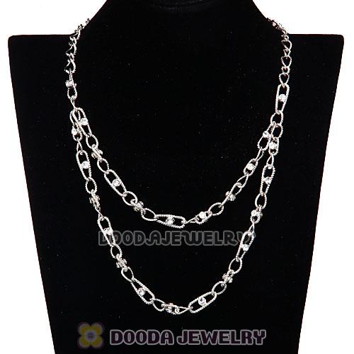 Silver Plated Chains Rhinestone Crystal Necklace Wholesale