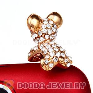 Pave Crystal Alloy Cartoon iphone Earphone Jack Plug Wholesale