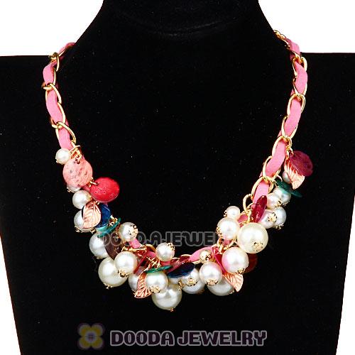 Luxury Imitation Pearl Beaded Bubble Bib Necklace Wholesale
