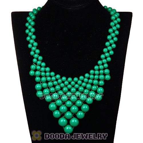 2013 Fashion Ladies Dark Green Plastic Bubble Bib Necklace Wholesale