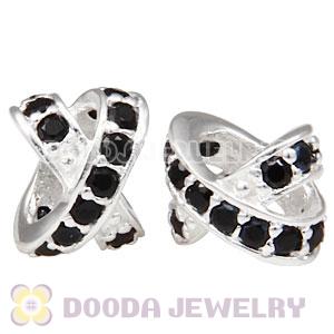 925 Sterling Silver European Style X Tight Together Charm Beads