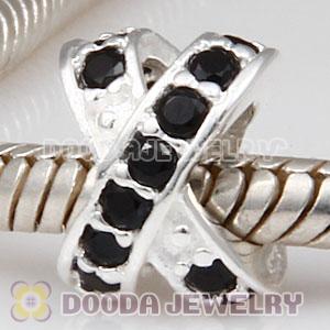 925 Sterling Silver European Style X Tight Together Charm Beads