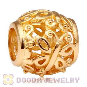Gold Plated Sterling European Butterfly Garden Charm Beads Wholesale