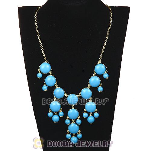 Fashion Costume Jewelry Blue Mini Bubble Bib Necklaces Wholesale