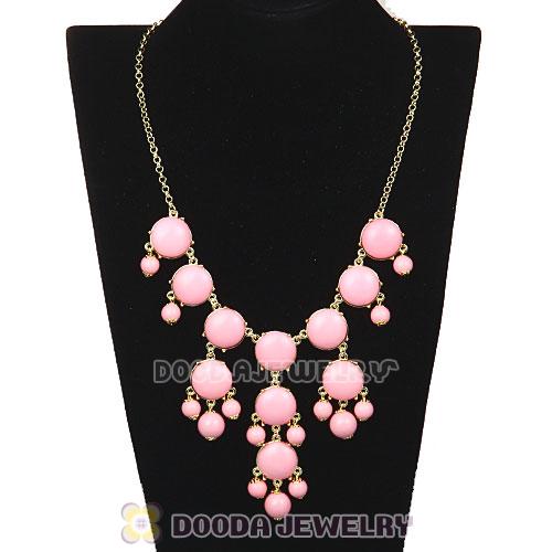 Fashion Costume Jewelry Pink Mini Bubble Bib Necklaces Wholesale
