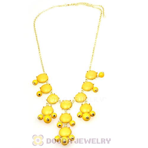 Fashion Costume Jewelry Yellow Mini Bubble Bib Necklaces Wholesale