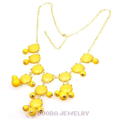 Fashion Costume Jewelry Yellow Mini Bubble Bib Necklaces Wholesale
